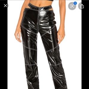 Iamgia black patent leather thong pants